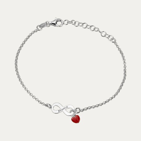 Pulsera Plata Corazón Mamá Infinito