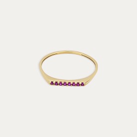 Anillo Oro 9k Piedra Color Rosa Brisa Dolce Vita