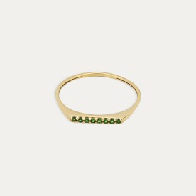 Anillo Oro 9k Piedra Color Esmeralda Brisa Dolce Vita