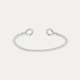 Pulsera Media Caña Plata Bergamo