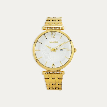 Reloj Mujer Acero Dorado Clásico Longbo