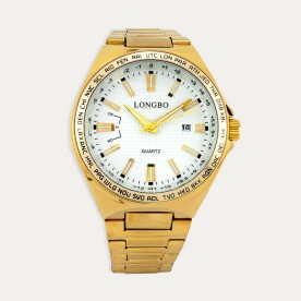 Reloj Acero Dorado Caballero Design Longbo