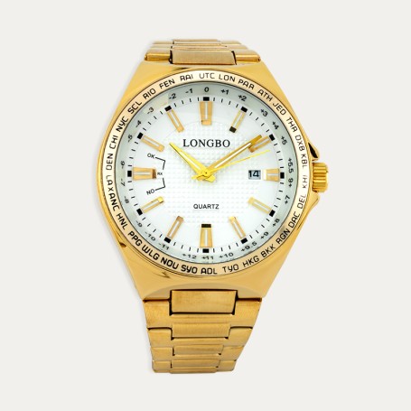 Reloj Acero Dorado Caballero Design Longbo