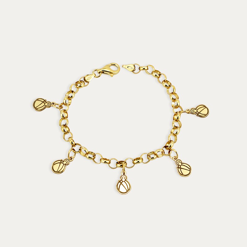 Pulsera Virgen de la Cabeza Plata Dorada Charm