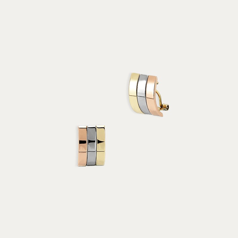 Pendientes Oro 9k Tricolor Omega Jolie