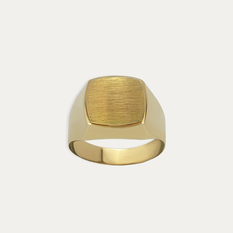 Sello Oro 18k Cuadrado Liso Morrison Frente