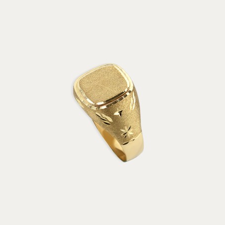 Sello de Oro 9k Cuadrado Mate y Esmerilado Godoy