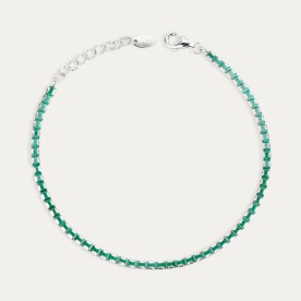 Pulsera Plata Riviere Esmeralda Icy