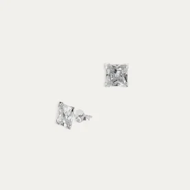 Pendientes Plata Circonita Cuadrado Prism Small