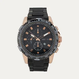 Reloj Acero Hombre Cronógrafo Multifunción Negro
