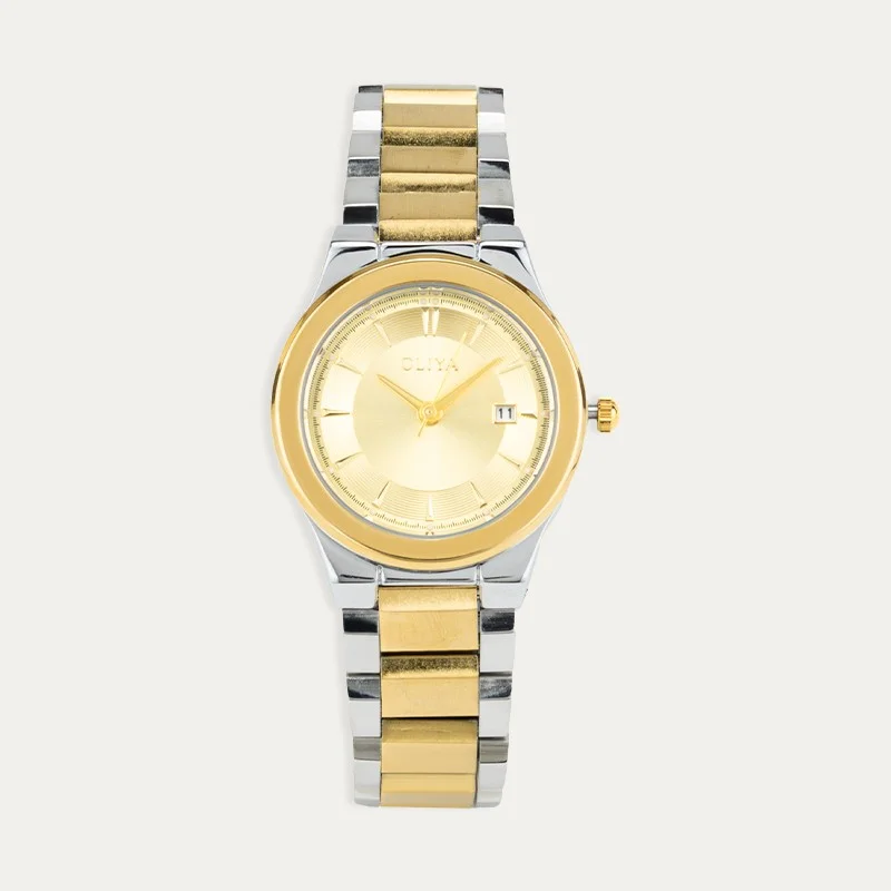 Reloj Acero Mujer Bicolor Dorado Bubble