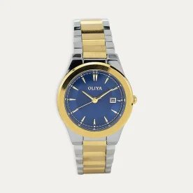 Reloj Acero Mujer Bicolor Azul Bubble