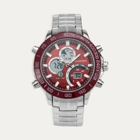 Reloj Acero Hombre Analógico Rojo Peer