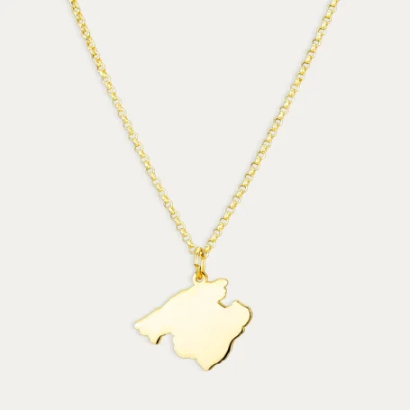 Colgante Plata Dorada Mapa Mallorca