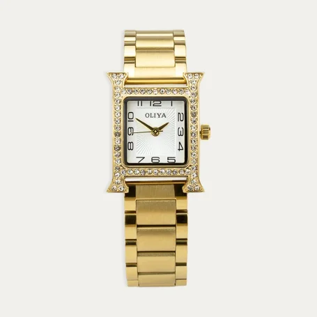 Reloj Acero Mujer Dorado Cuadrado Mactub