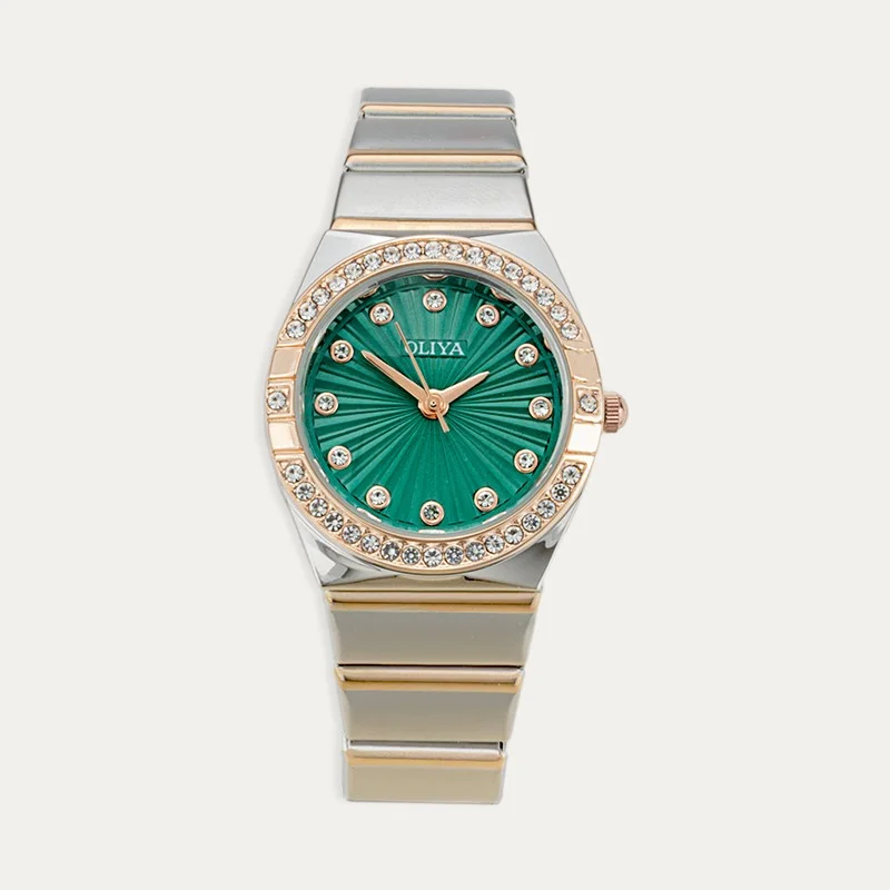 Reloj Acero Mujer Analógico Verde Rate