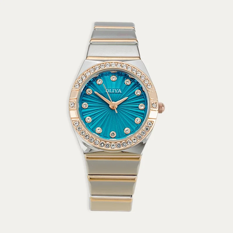 Reloj Acero Mujer Analógico Verde Rate