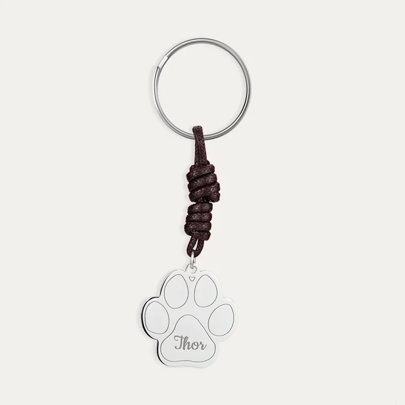 Llavero Huella Plata Nombre Personalizado