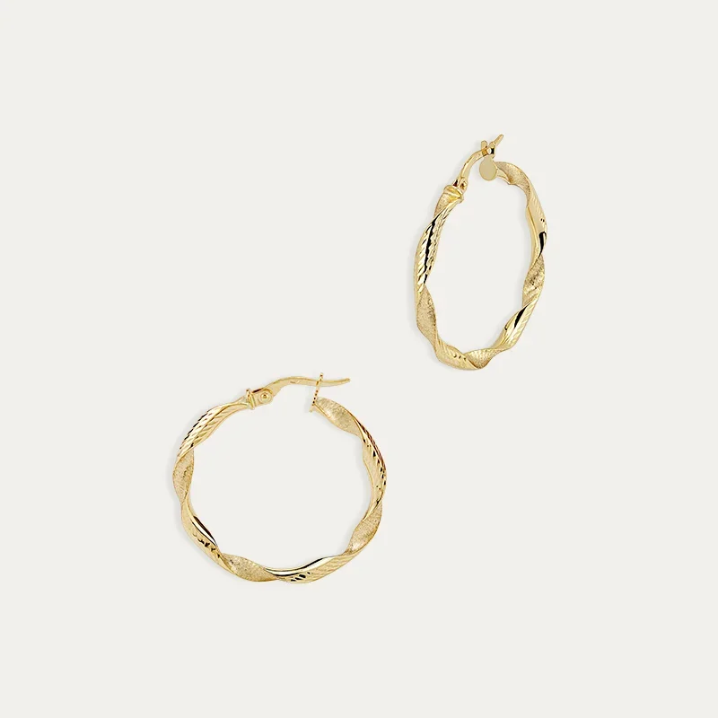 Pendientes Aro Oro 9k Retorcido Gleam