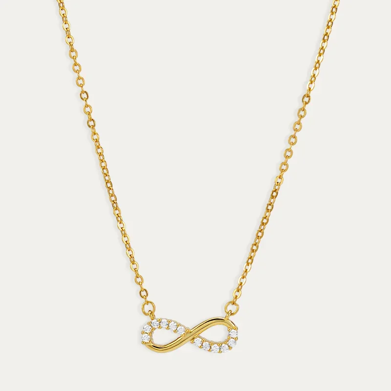 Collar Plata Dorada Circonitas Infinito Paris