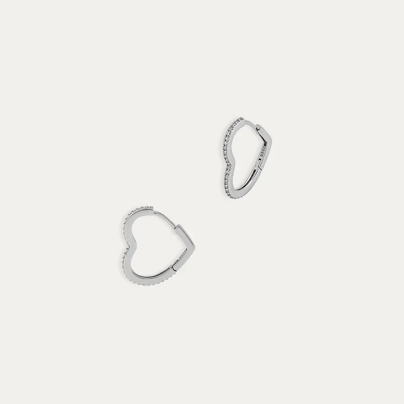 Pendientes Plata Corazón Circonitas Lovely