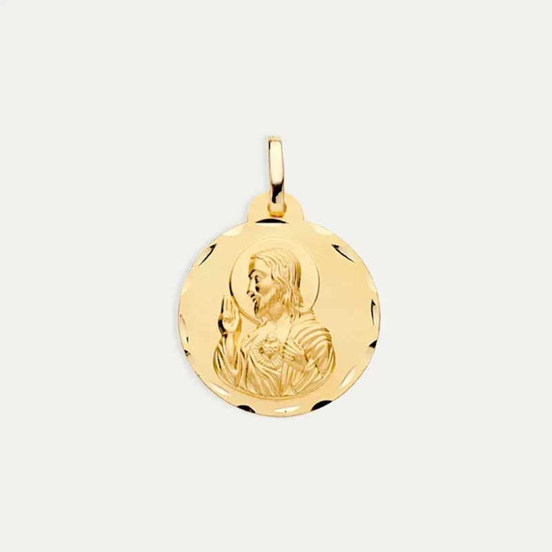 Medalla Escapulario Oro 9k Corazón de Jesús Vineyard