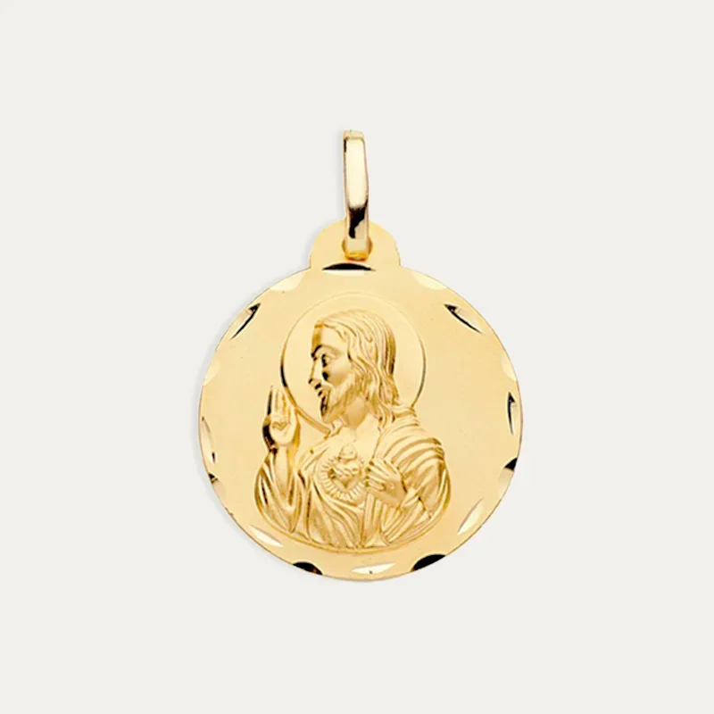 Medalla Escapulario Oro 9k Corazón de Jesús Karmel