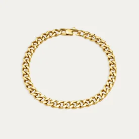 Pulsera Acero Hombre Dorada Barbada Matt