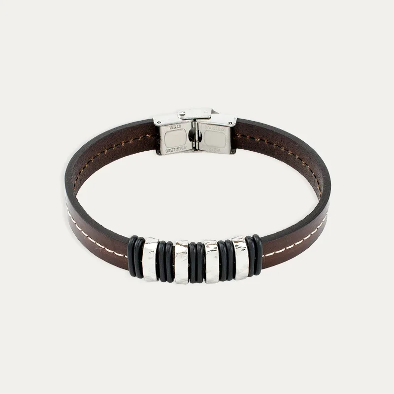 Pulsera Acero Hombre Motivo Marrón
