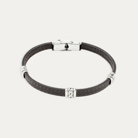 Pulsera Acero Hombre Marrón Joe