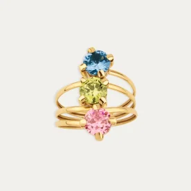 Sortija Oro 9k Tres Piedras Color Cristopher