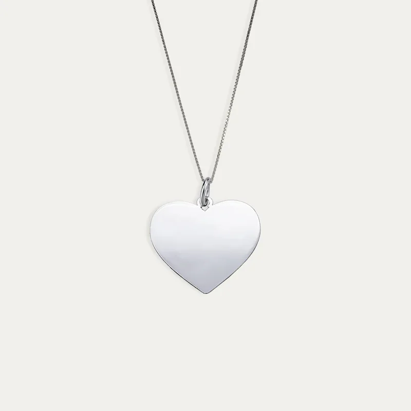 Cadena + Colgante Corazón Personalizada Plata