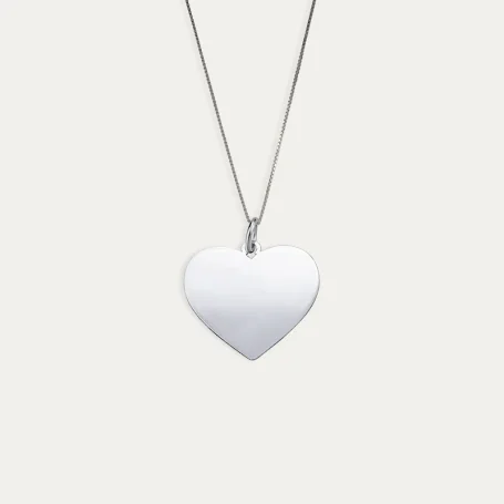 Cadena + Colgante Corazón Personalizada Plata