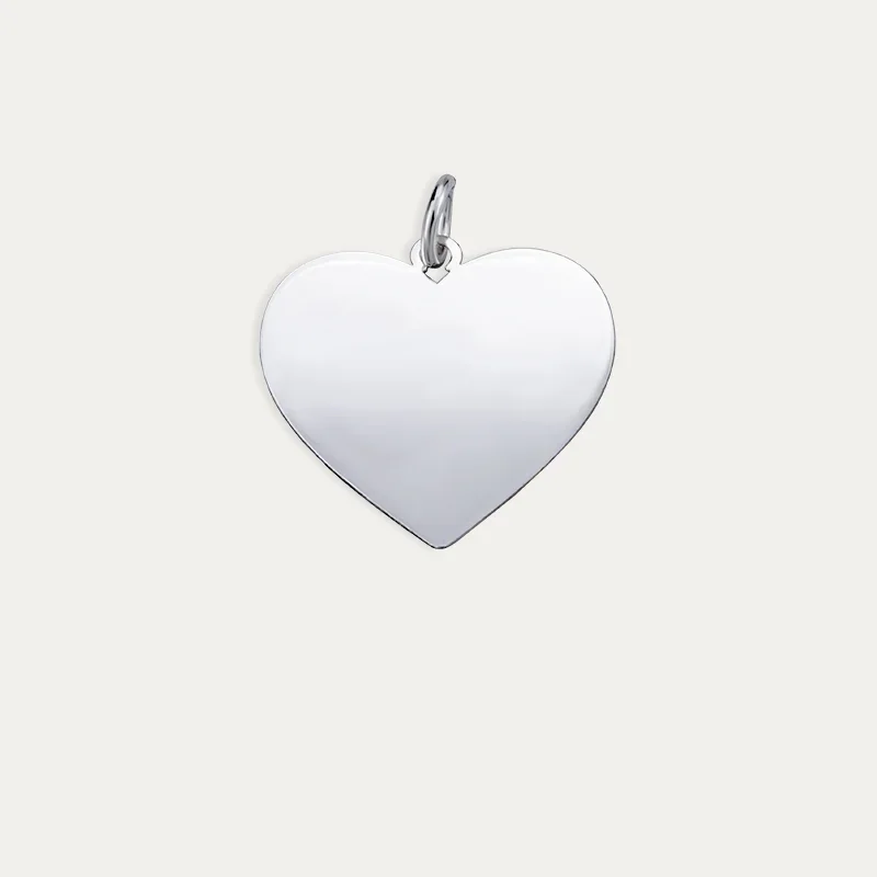 Chapa corazón personalizada en plata | Grabado y foto