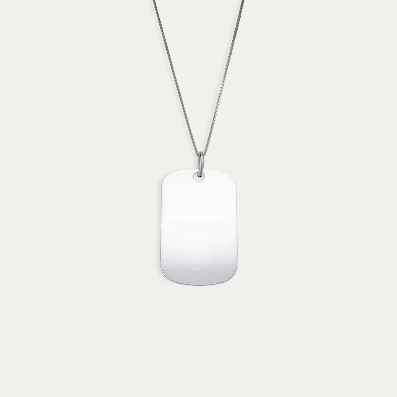 Cadena + Colgante Militar Personalizada Plata