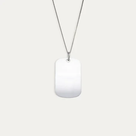 Cadena + Colgante Militar Personalizada Plata