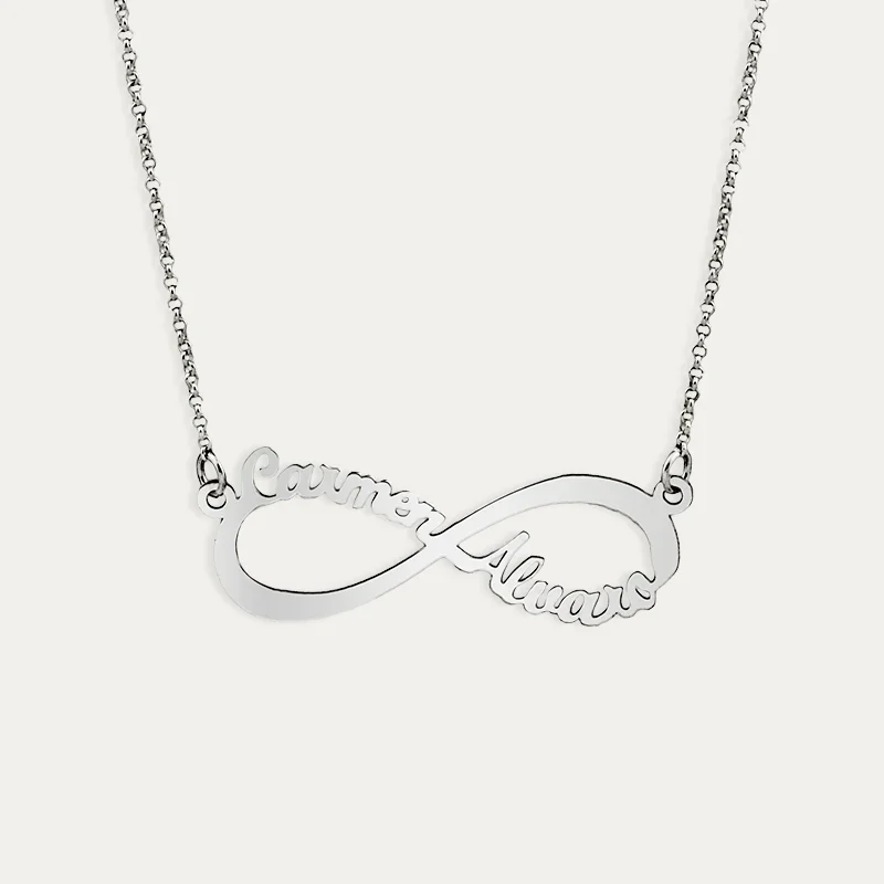 Gargantilla Infinito con Nombres en Plata