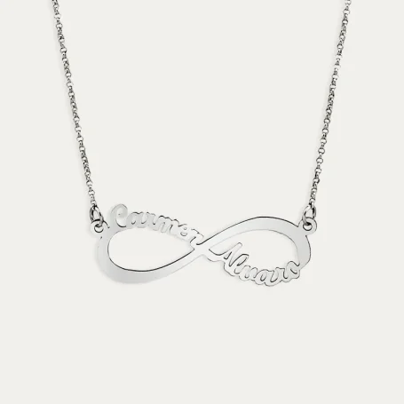 Gargantilla Infinito con Nombres en Plata