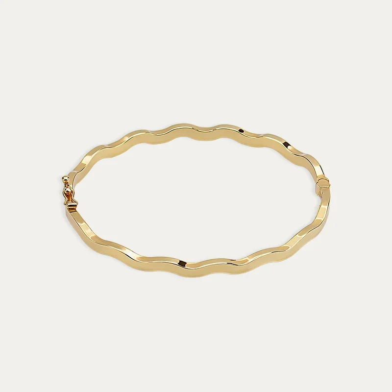 Pulsera Oro 18k Media Caña Ondulada May