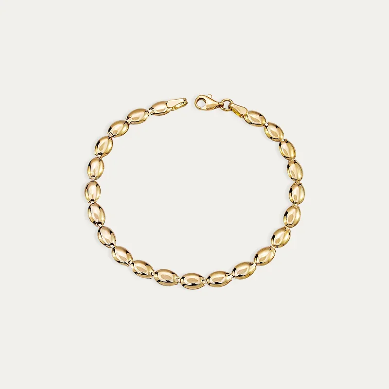 Pulsera Oro 18k Eslabones Ovalados Ovoa
