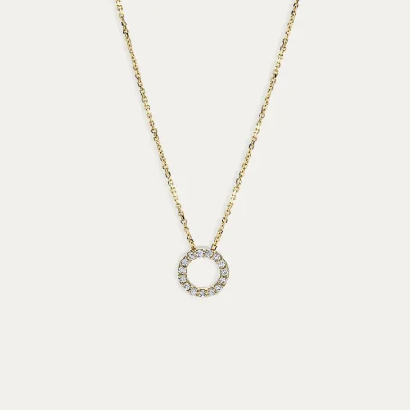 Collar Oro 9k Círculo Circonitas Cirenia