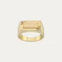 Sello oro 18k Rectangular Circonitas Tricor