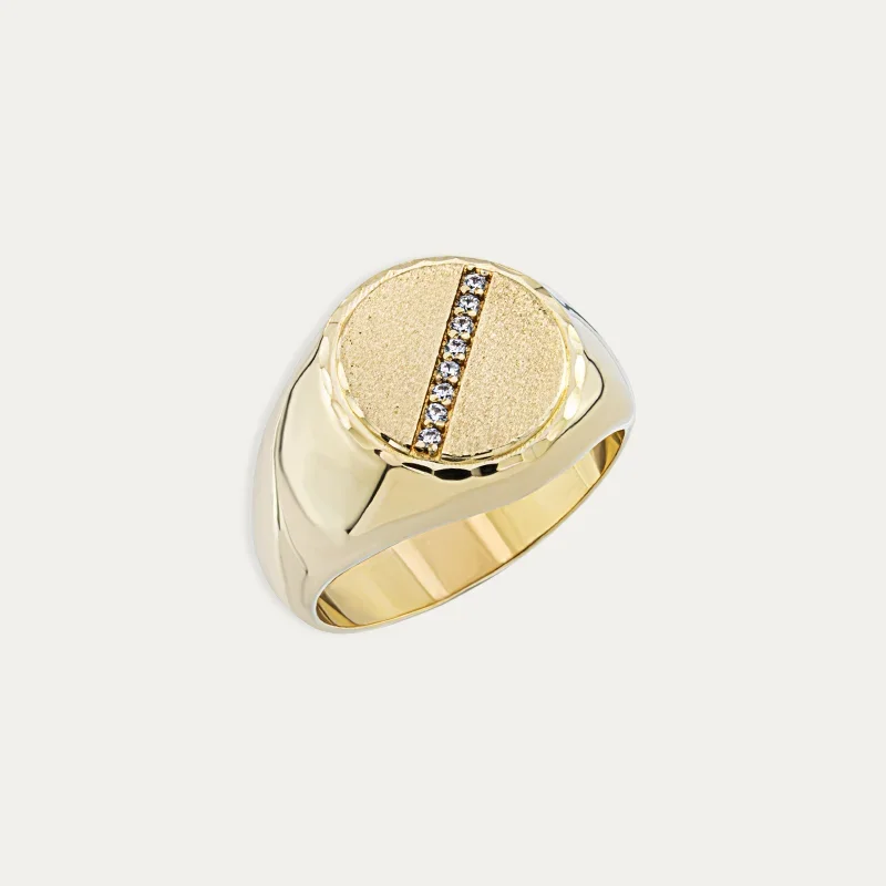 Sello Oro 9k Circular Circonitas Diagon Perfil