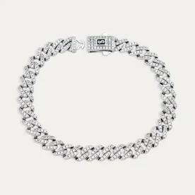 Pulsera hombre acero con circonitas al completo