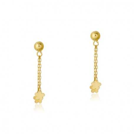 Pendientes Flores de Colgar 18K