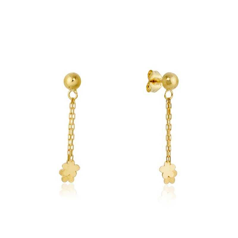 Pendientes Flores de Colgar 18K