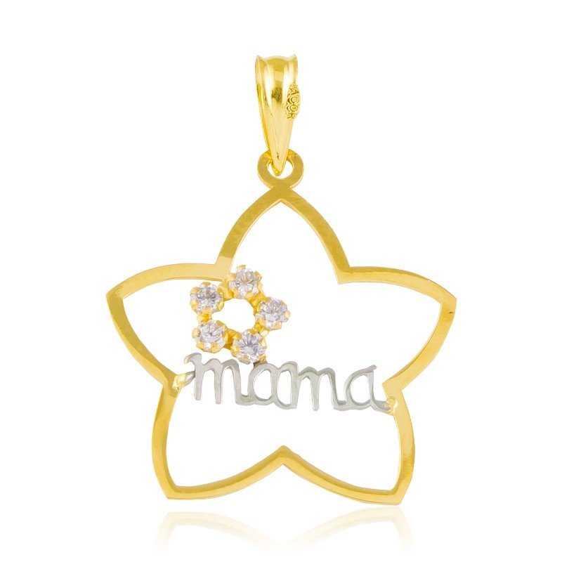 Colgante flor mamá circonitas 18K
