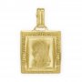 Medalla Cuadrada Greca Virgen Niña Oro 18k