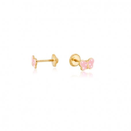 Pendientes Mariposa Rosa 9K