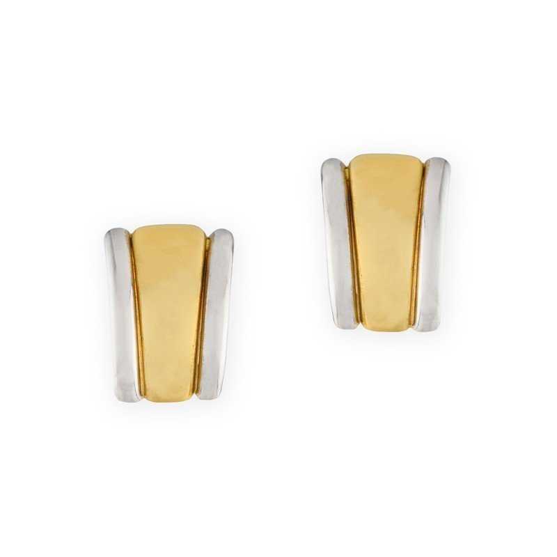 Pendientes Oro Bicolor Liso Mont Blanc